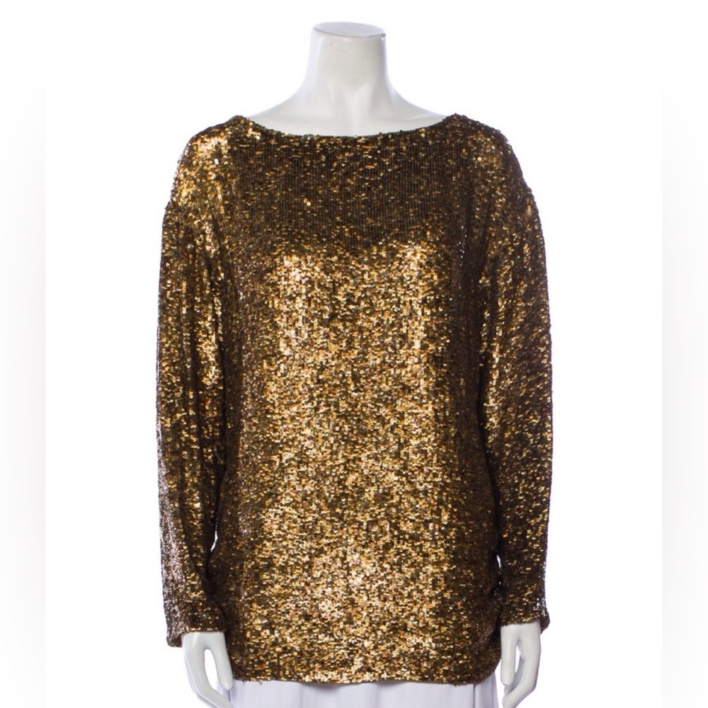 Elegant Gold Sequin Blouse